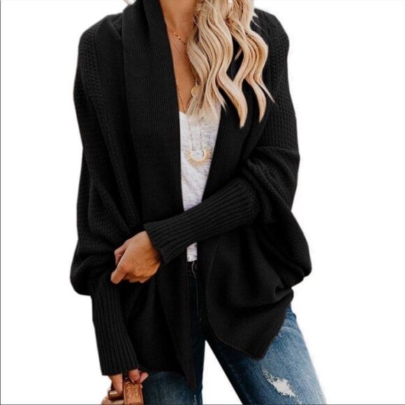 Cardigan Kimono Batwing Cable Knitted Slouchy - Picture 1 of 5